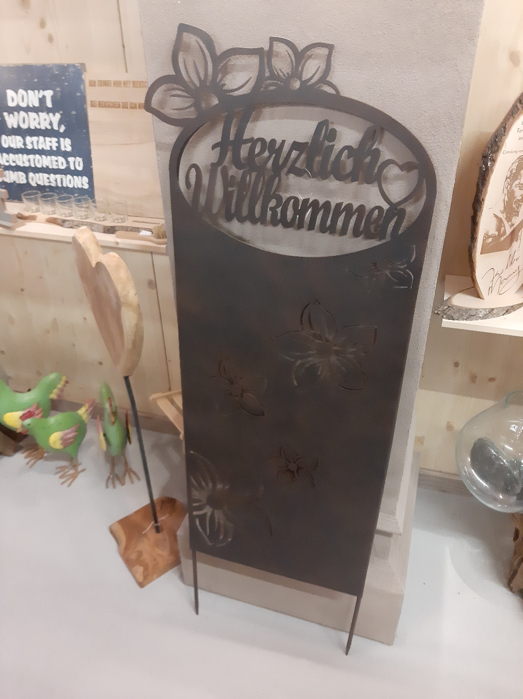 Gartenstecker Herzliche Wilkommen